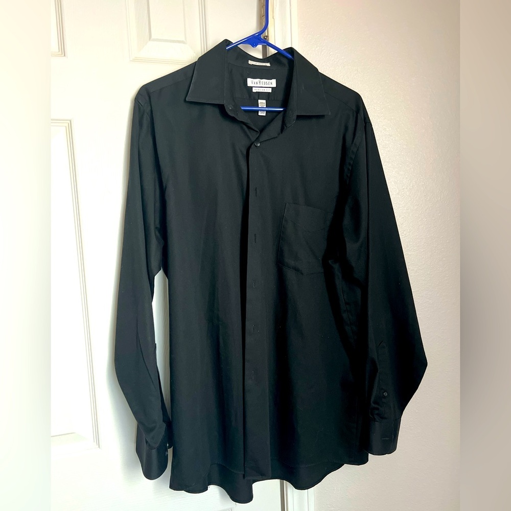 Van Heusen Herringbone button-down Dress Shirt Size L 34/35 Regular Fit